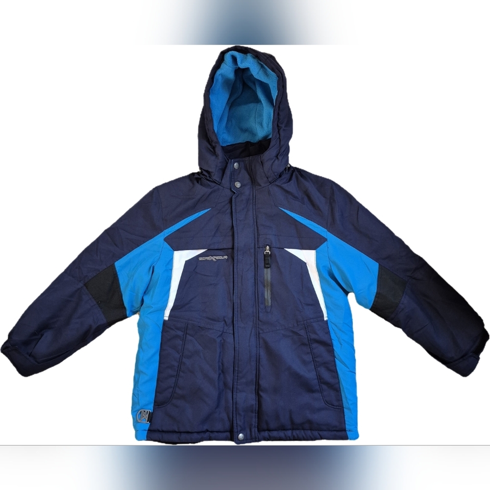 ZeroXposur Navy Blue Coat Jacket with Removable Hood, Youth 12, EUC